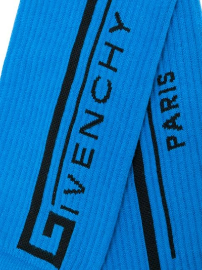 Shop Givenchy Logo Printed Socks - Blue