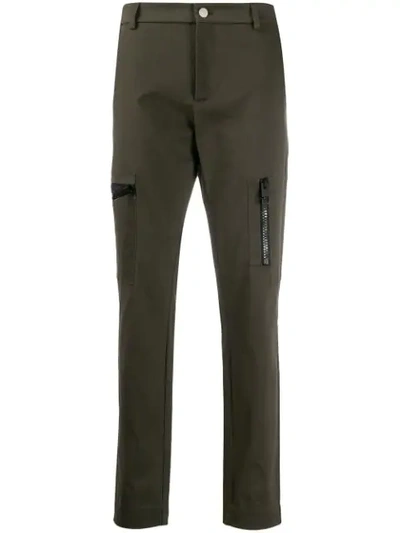 Shop Les Hommes Urban Zip Detail Trousers In Green