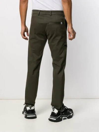 Shop Les Hommes Urban Zip Detail Trousers In Green