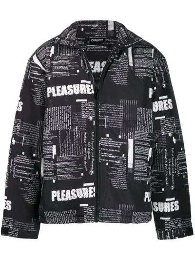 Shop Pleasures Graphic Print Coat In Black