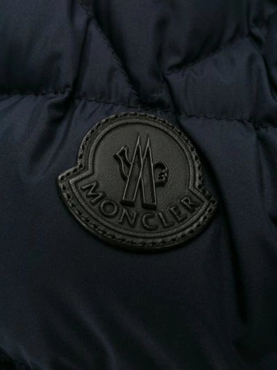Shop Moncler Augert Padded Fur-trimmed Hood Coat In Blue