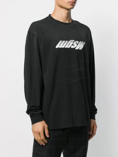 Shop Msgm Inverted Logo Print T In Black 99