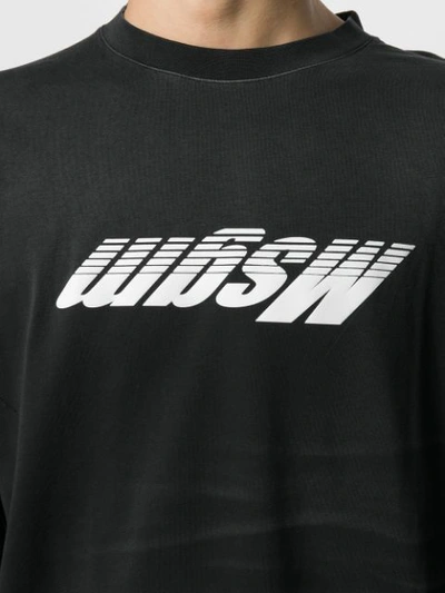 Shop Msgm Inverted Logo Print T In Black 99