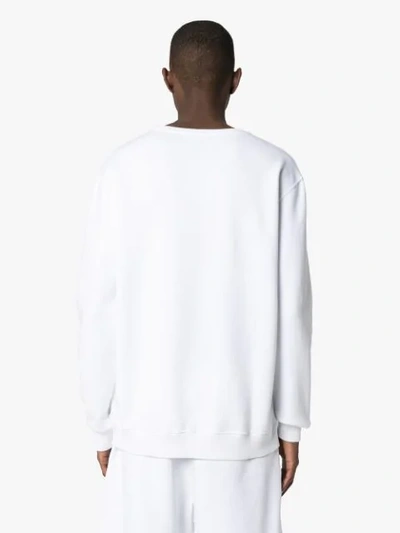 Shop Givenchy Logo Embroidered Sweatshirt In White