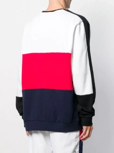 Shop Fila Logo Print Panelled Sweatshirt In Black