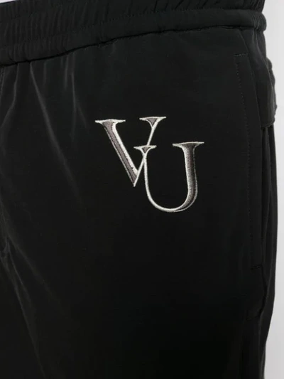 Shop Undercover Elasticated Ufo Print Trackpants In Black