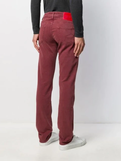 Shop Jacob Cohen Straight Leg Jeans In Red