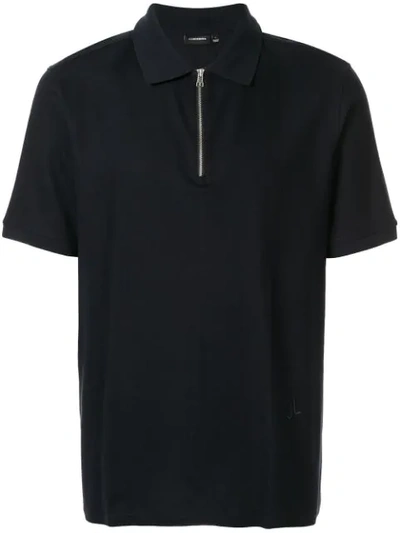 Shop J. Lindeberg Fenton Half-zip Polo Shirt In Blue