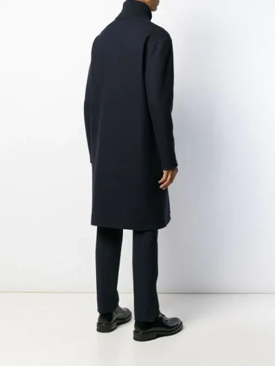 Shop Giorgio Armani Long Buttoned Coat In Black