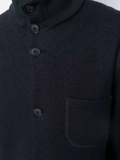 Shop Giorgio Armani Long Buttoned Coat In Black