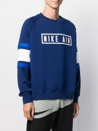 Shop Nike Horizontal-panels Logo Sweatshirt In Blue