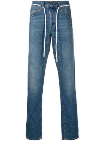 Shop Off-white Diagonals Print Jeans In Blue