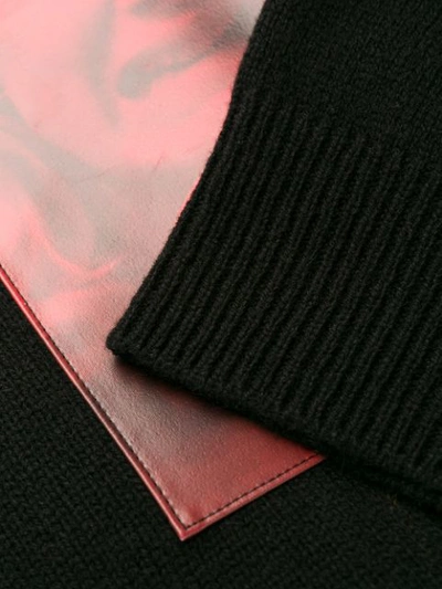 Shop Raf Simons Shoulder-patch Knitted Sweater In Black