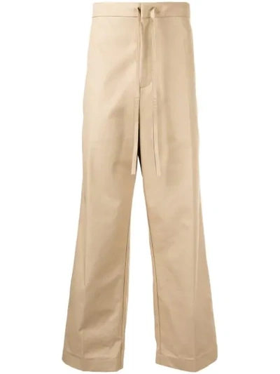 Shop Jil Sander High-rise Drawstring Trousers In Brown