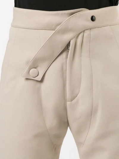 Shop Kiko Kostadinov Loose Fit Cropped Trousers In Neutrals