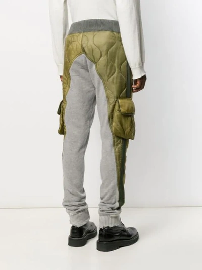 Shop Greg Lauren Tapered-hose Mit Kontrasteinsatz In Green