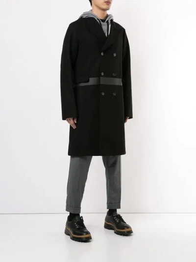 Shop N°21 Contrast Stripe Coat In Black