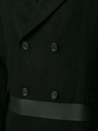 Shop N°21 Contrast Stripe Coat In Black