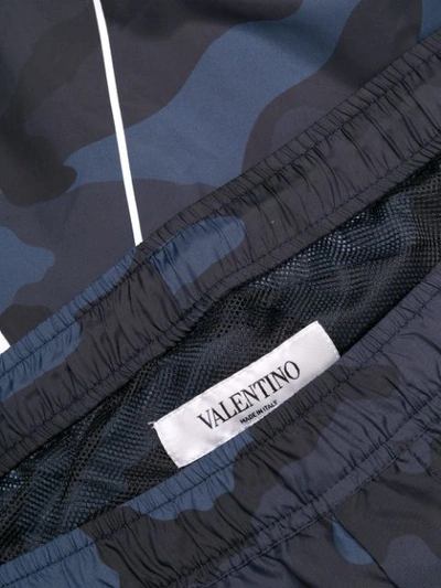 Shop Valentino Camouflage Vltn Swim Shorts In Blue