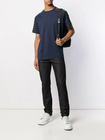 Shop Fendi Oversize Crew Neck T-shirt In Blue