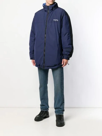 Shop Napa By Martine Rose Reversible Padded Jacket In Blue