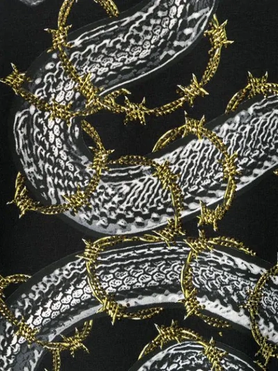 Shop Roberto Cavalli Snake Print Logo T-shirt In Black