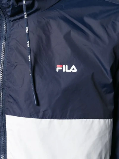Shop Fila Logo Colour-block Sports Jacket In Blue