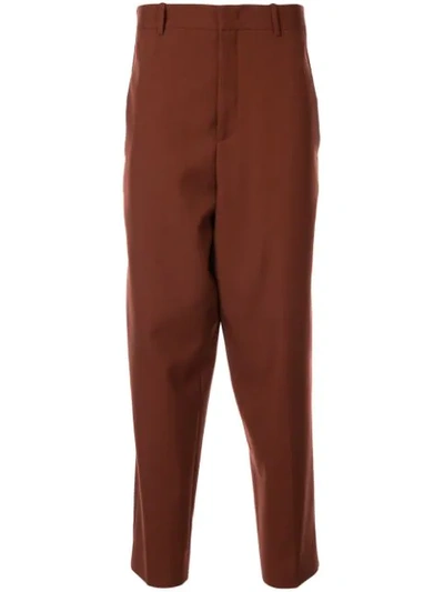 Shop Jil Sander Drop-crotch Straight Trousers In Brown