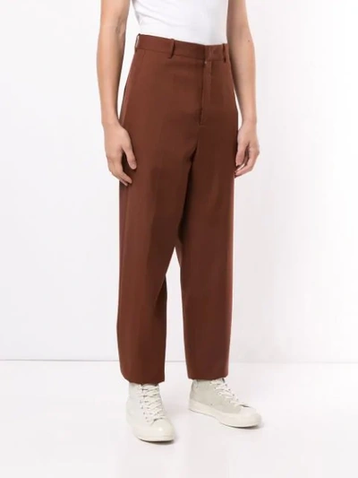 Shop Jil Sander Drop-crotch Straight Trousers In Brown
