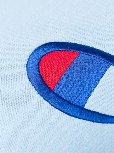 Shop Champion Logo Embroidery Sweatshirt In Blue