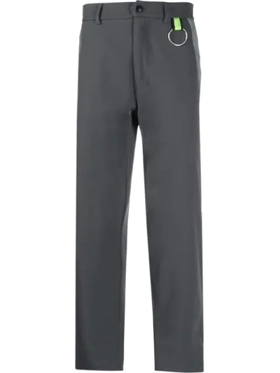 Shop Numero00 Colour Block Tapered Trousers In Grey