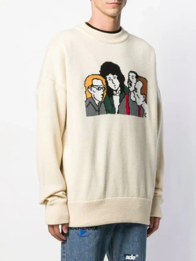 Shop Ader Error Bohemian Rhapsody Knit Jumper In Neutrals