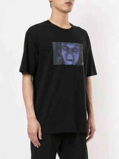 Shop Undercover Contrast Print T-shirt In Black