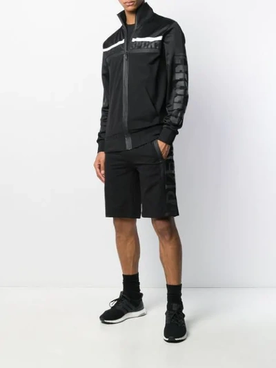 Shop Plein Sport Logo Print Sports Jacket In Black