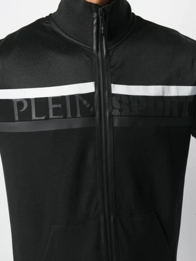 Shop Plein Sport Logo Print Sports Jacket In Black