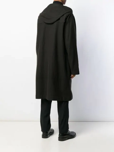 Shop Issey Miyake Oversized Hooded Coat In Green