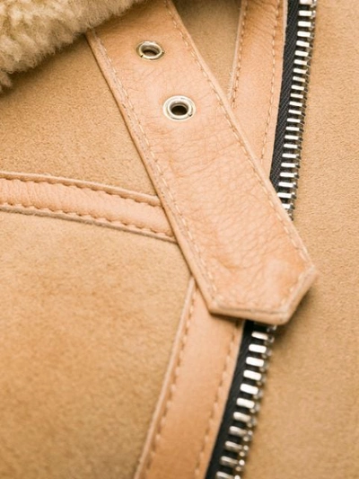 Shop Paura Shearling-lined Coat In Brown