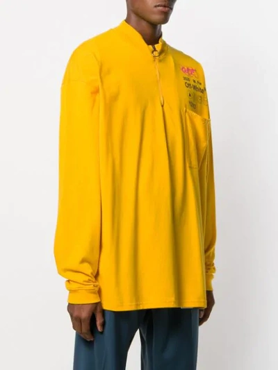 Shop Off-white Logo Print Sweatshirt In Yellow Black