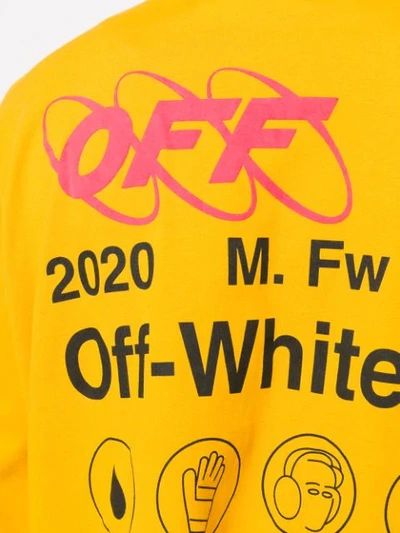 Shop Off-white Logo Print Sweatshirt In Yellow Black