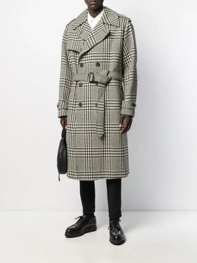 Shop Alexander Mcqueen Exploded Dogtooth Trench Coat In Black