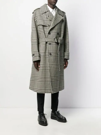 Shop Alexander Mcqueen Exploded Dogtooth Trench Coat In Black