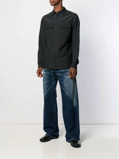 Shop Yohji Yamamoto Wide-leg Jeans In Blue