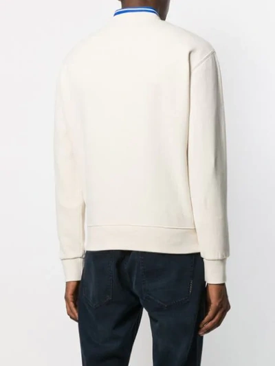 Shop Maison Kitsuné Crew Neck Sweatshirt In White