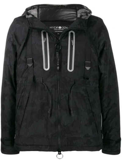 Shop Hydrogen Worker Camouflage Padded Jacket In Black