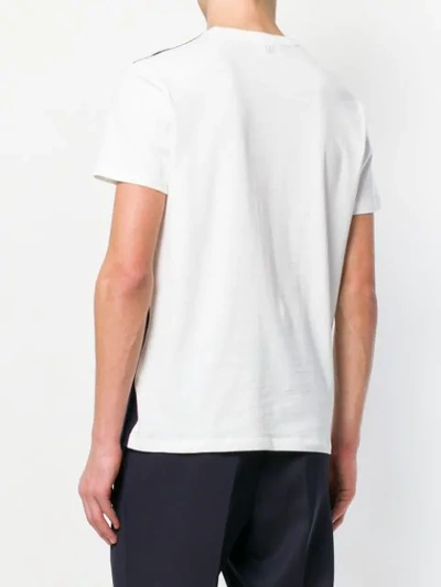 Shop Ami Alexandre Mattiussi Crew Neck T-shirt Contrasted Fabric Front Panel In White