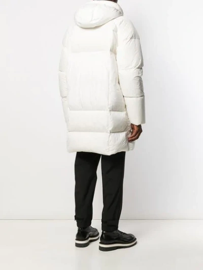 Shop Stone Island Hooded Puffer Coat In V0099 White