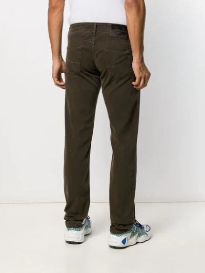 Shop Jacob Cohen Straight-leg Chino Trousers In Brown