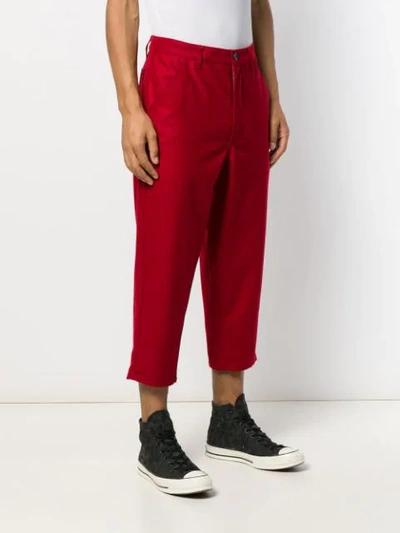 Shop Comme Des Garçons Shirt Straight-fit Trousers In Red