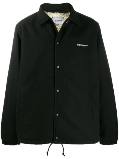 Shop Carhartt Canvas Coach Jacket In Black