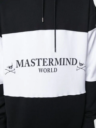 Shop Mastermind Japan Oversized Colour-block Hoodie In Black
